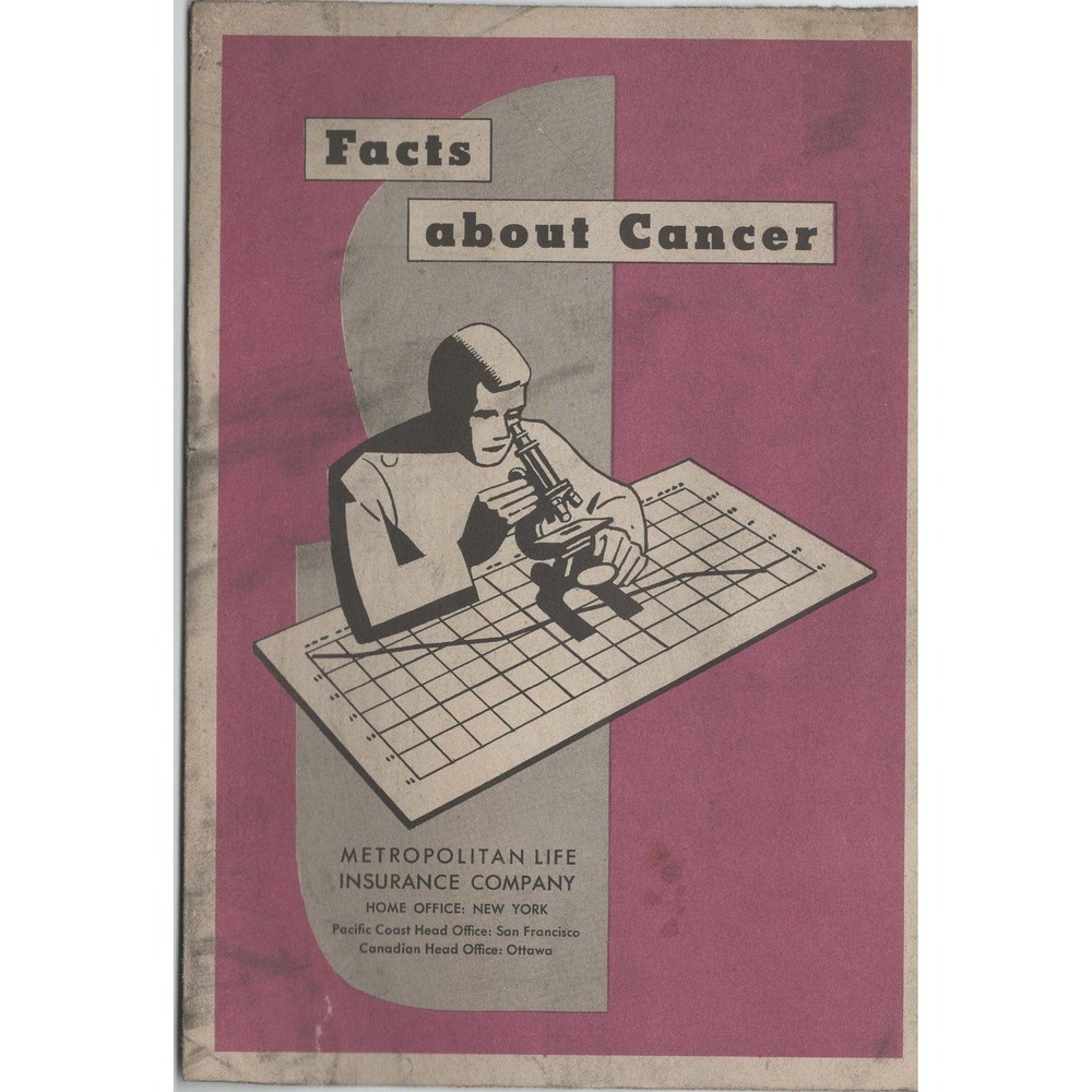 Vintage 1950s Facts About Cancer Pamphlet Metropolitan Life Insurance Co